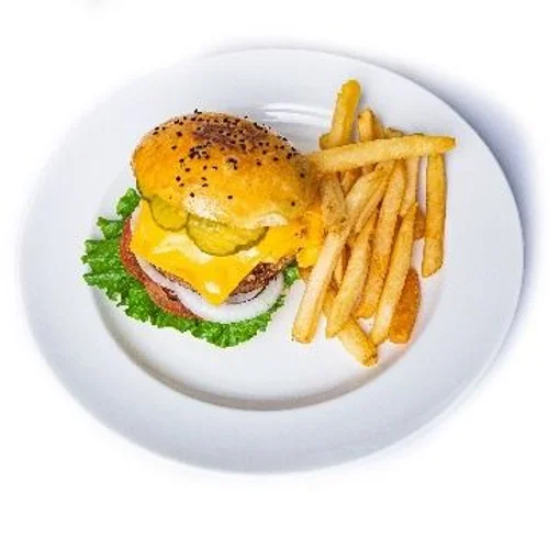 Hamburguesa Hoga, Papas y Refresco.