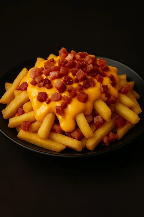 PAPAS CON CHEDDAR Y PANCETA