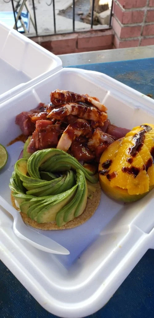 Tostada de medallón con camarón