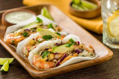 TACOS DE CAMARÓN EN TORTILLA DE JÍCAMA - La Madalena San Pedro Garza Garcia